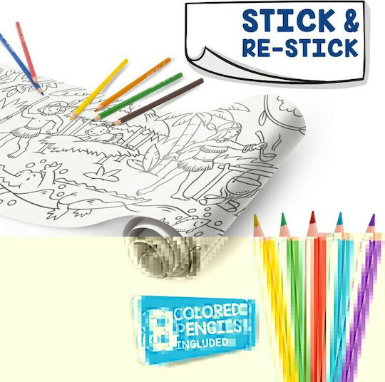 Carioca Coloring Roll Painting Set Jungle 198x30cm 8pcs