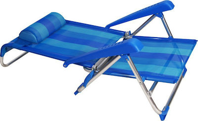 Lounger-Armchair Beach Aluminium with Recline 7 Slots Blue