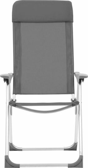 vidaXL Chair Beach Aluminium Gray 57x73.5cm Set of 4pcs