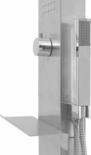 vidaXL Pool Shower 210x44x15cm Silver