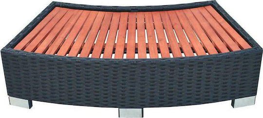 vidaXL Poolzubehör Schwarze synthetische Rattanstufen für den Spa 25x92x45cm Schwarz