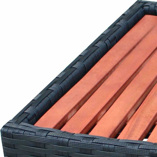 vidaXL Poolzubehör Schwarze synthetische Rattanstufen für den Spa 25x92x45cm Schwarz