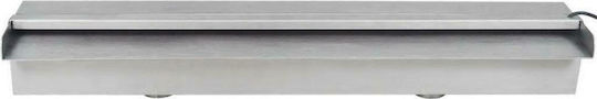 vidaXL Pool Waterfall with LED Lighting made of Stainless Steel 8x60x11.5cm Silver