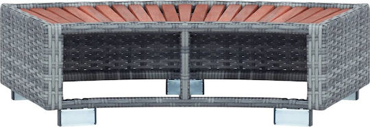 vidaXL Accesorii pentru piscină Treaptă pentru piscină și spațiu de relaxare din ratan sintetic gri din lemn 25x92x45cm Gri