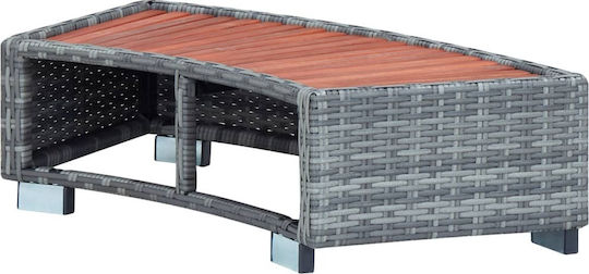 vidaXL Accesorii pentru piscină Treaptă pentru piscină și spațiu de relaxare din ratan sintetic gri din lemn 25x92x45cm Gri