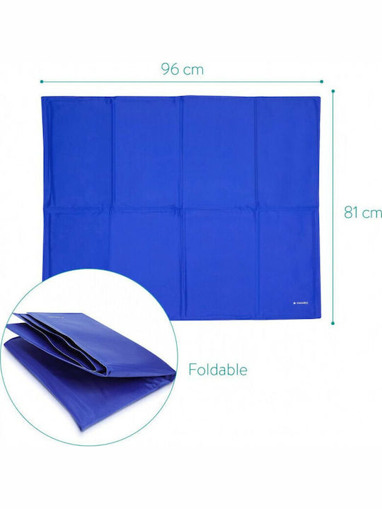 Navaris Saltea Pat pentru câini Răcoritor Albastru 96x81cm.