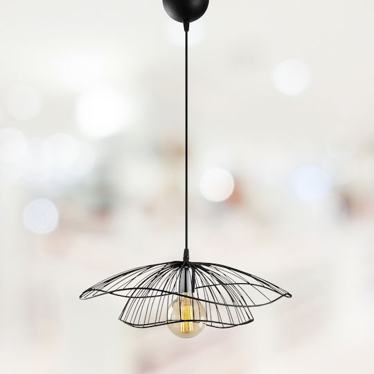 HomeMarkt Pendant Light Black with Socket E27 50x111cm
