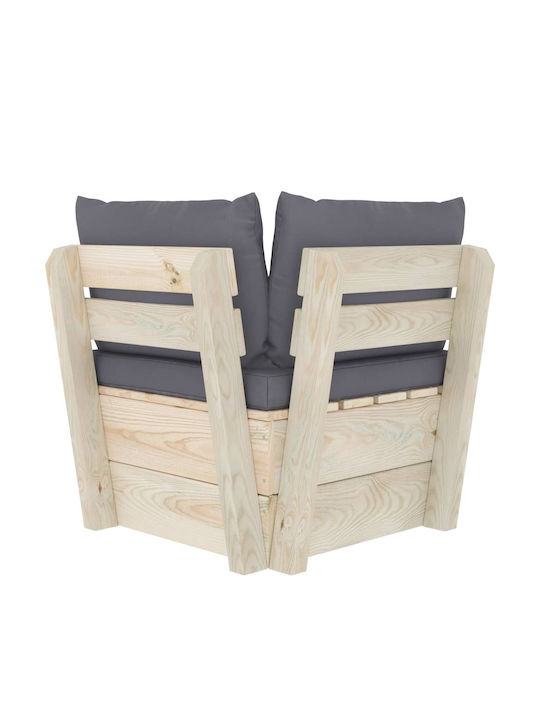 Corner Sofa Outdoor from Pallets with Pillows 60x60x65cm