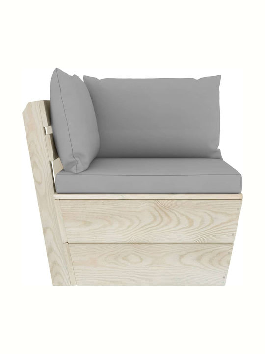 Corner Sofa Outdoor from Pallets with Pillows 60x60x65cm