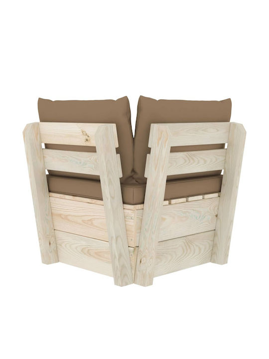 Corner Sofa Outdoor from Pallets with Pillows 60x60x65cm