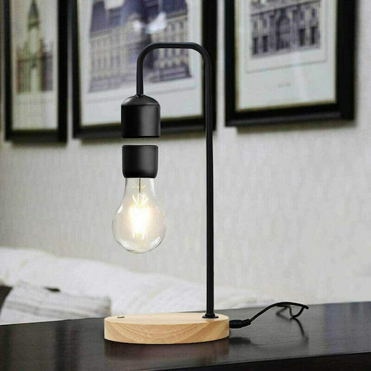 Allocacoc Levitating Light Bulb Lustră Decorativă cu Soclu pentru Bec E27 Negru