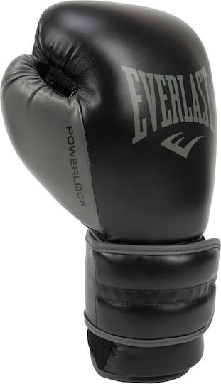 Everlast Powerlock 2 Γάντια Πυγμαχίας από Συνθετικό Δέρμα για Αγώνα Μαύρα