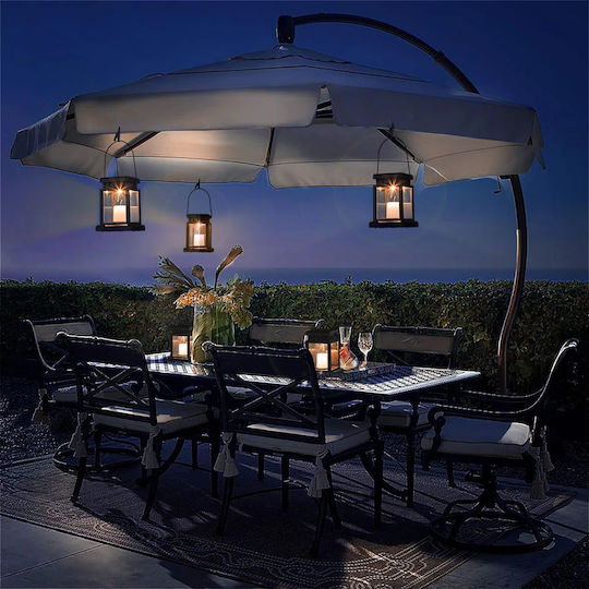 GloboStar Hanging Solar Light Traffic light 1W 50lm Warm White 1600K with Photocell IP65
