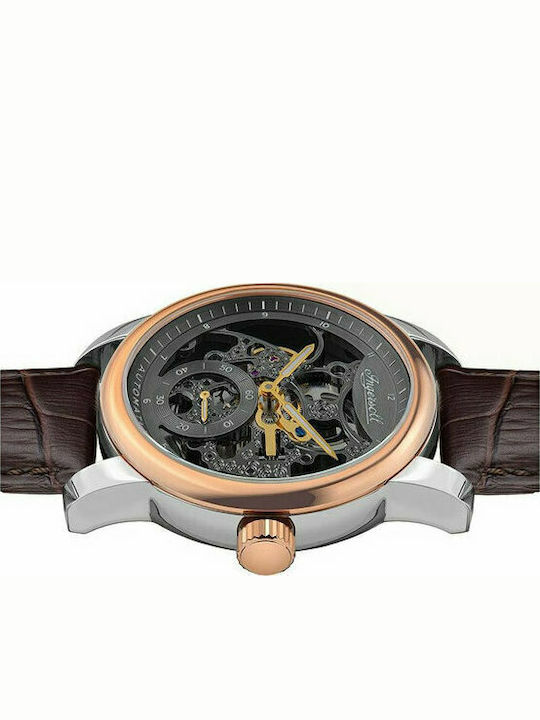 Ingersoll Baldwin Men's Watch 43mm Chronograph Automatic with Brown Leather Strap