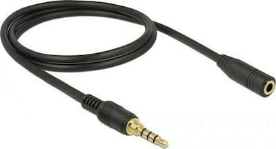 DeLock TRRS 3.5mm male - 3.5mm female Cable Black 2m (85631)