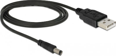 DeLock Cable USB-A male - DC 5.5 x 2.1mm Μαύρο 1m (82197)