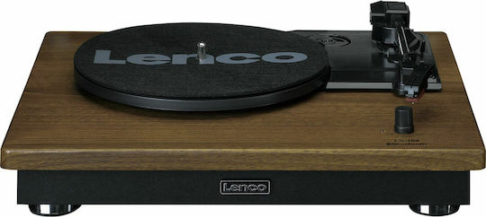 Lenco LS-100WD Wood LS-100WD Turntables with Preamp and Built-in Speakers Brown