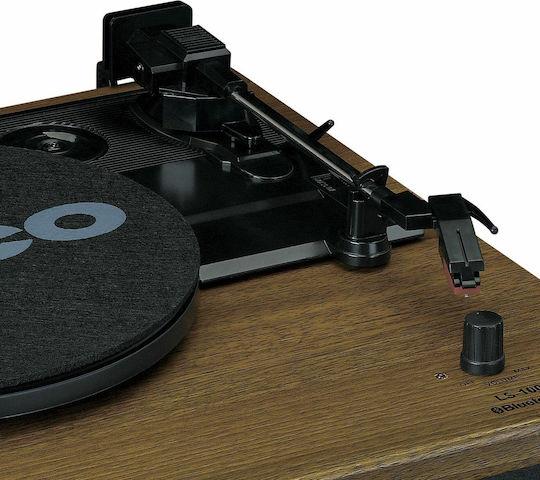 Lenco LS-100WD Wood LS-100WD Turntables with Preamp and Built-in Speakers Brown