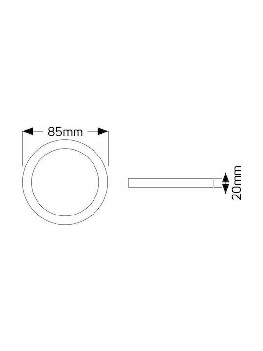 Geyer Round Plastic Recessed Spot with Integrated LED and Cool White Light 3W White 8.5x8.5cm. 1pcs