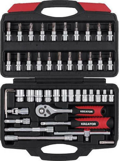 Kreator Set de chei tubulare și clichet 1\4" 46buc