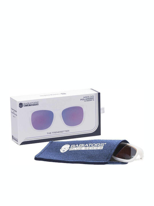 Babiators The Trendsetter Kinder-Sonnenbrillen mit Polarisiert Spiegel Gläser Weiß