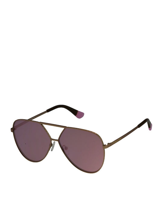 Victoria's Secret Women's Sunglasses with Brown Metal Frame and Pink Lens VS0027 29Z