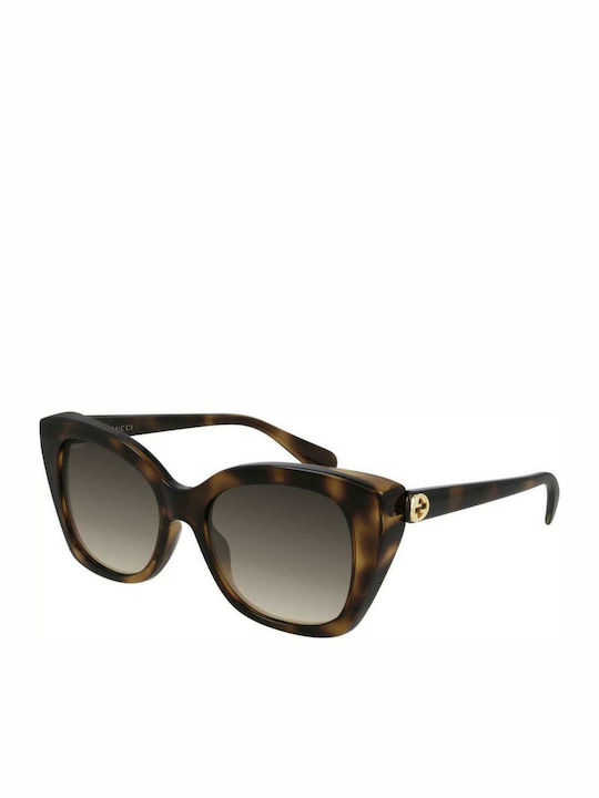 Gucci Women's Sunglasses with Brown Tartaruga Acetate Frame and Brown Lenses GG0921S 002