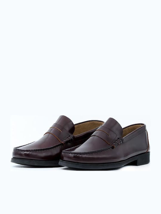 0131 Δερμάτινα Ανδρικά Loafers σε Μπορντό Χρώμα