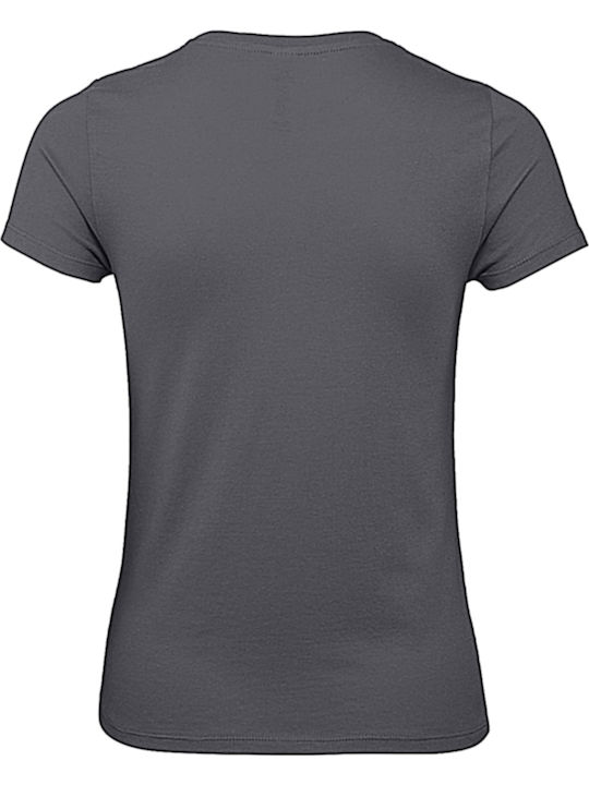 B&C E150 Women's Short Sleeve Promotional T-Shirt Dark Grey