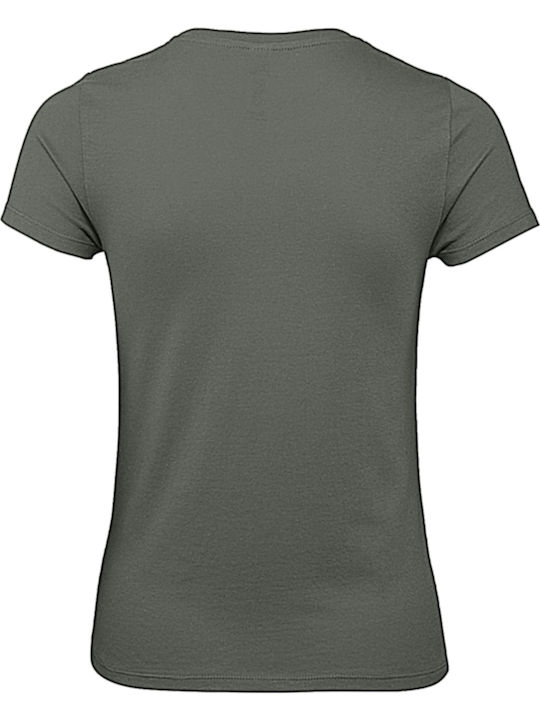 B&C E150 Women's Short Sleeve Promotional T-Shirt Millenial Khaki