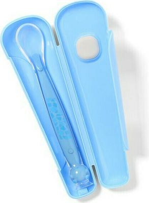 Babyono Baby Spoon made of Silicone in Case Blue