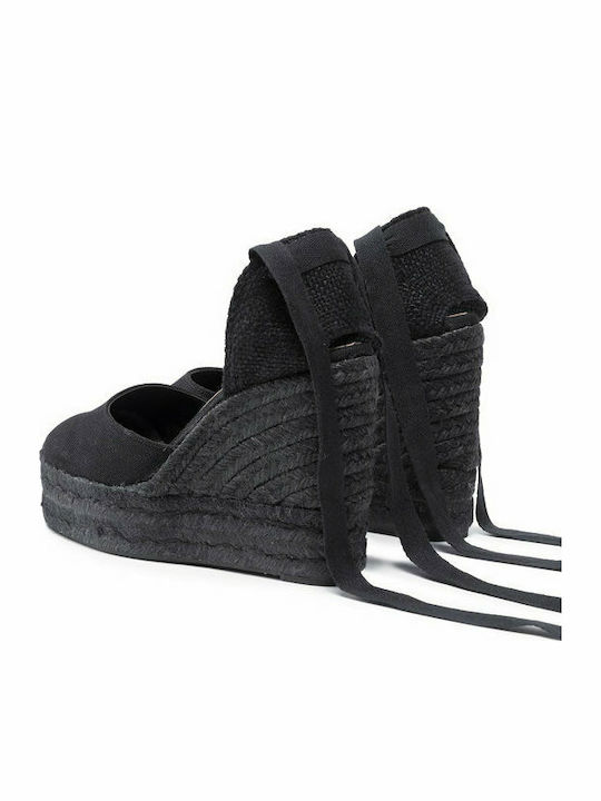 Castaner Carina Platforme dama în stil espadrile Negre