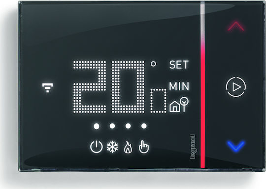 Legrand Smarther Smart Digital Thermostat with Touch Screen και Wi-Fi Black