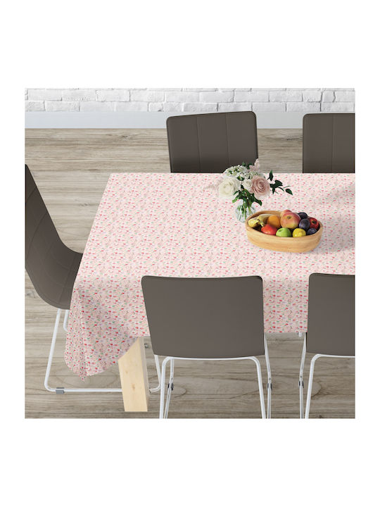 Lino Home Καρέ Τραπεζομάντηλο Cesira Pink 140x140εκ.