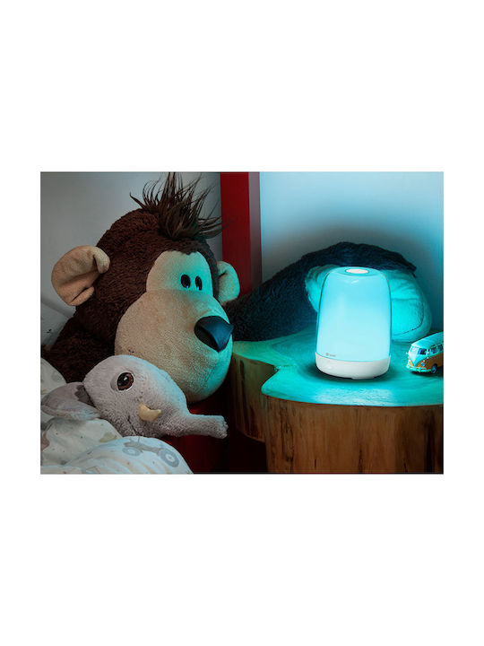Tracer Desk/Night Lamp Moon Επιτραπέζιο Διακοσμητικό Φωτιστικό με Φωτισμό RGB LED RGB σε Λευκό Χρώμα