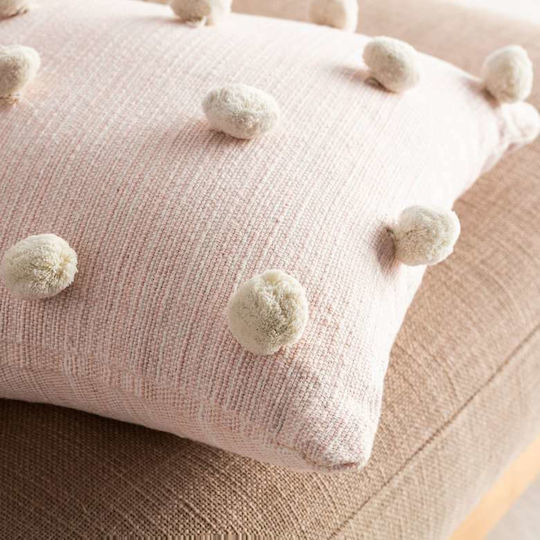 Gofis Home Dekorativer Kissenbezug Poms 43x43cm Gofis Home Dekorativer Kissenbezug Poms 43x43cm