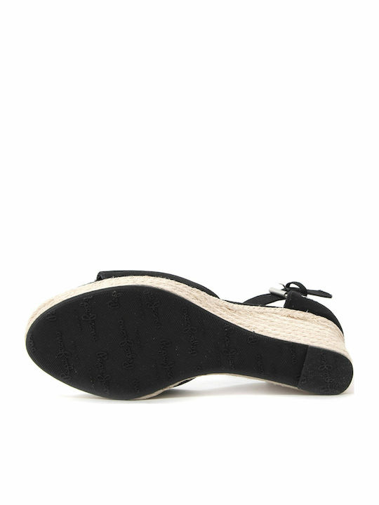 Maida Bass Platforme Dama Tip Espadrile Negre