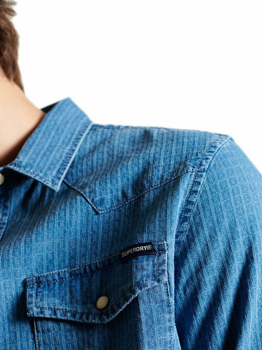 Resurrection Langärmlig Jeans Hemd Blau