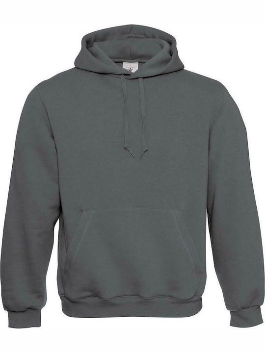 B&C Hooded Ανδρικό Διαφημιστικό Φούτερ Steel Grey