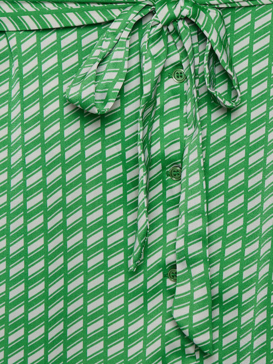Summer Mini Shirt Dress Green
