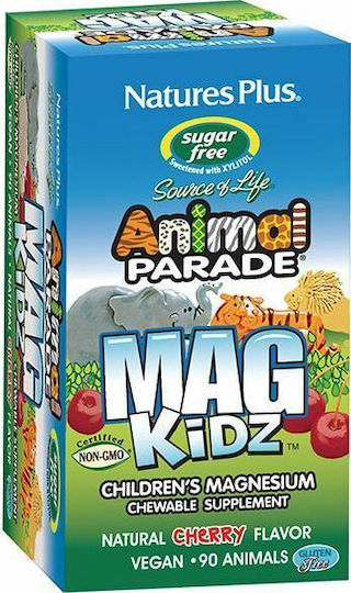 Nature's Plus Animal Parade Mag Kidz Магнезий 90 жулими таблетки Череша