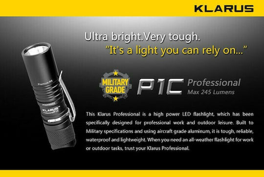 Klarus LED IPX8 с Максимална Яркост 245лм P1C
