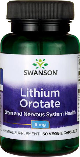 Swanson Lithium Orotate 5mg 60 veg. caps