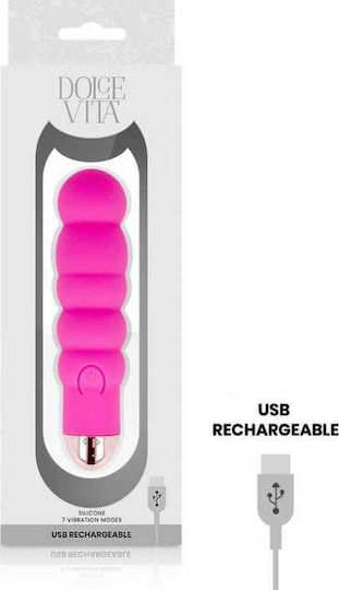 Dolce Vita Rechargeable Vibrator Six Mini Κλειτοριδικός Δονητής 13cm Pink
