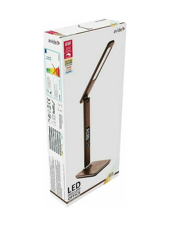 Avide ABLDL-OLC-6W-BR LED Office Lamp Foldable in Brown Color