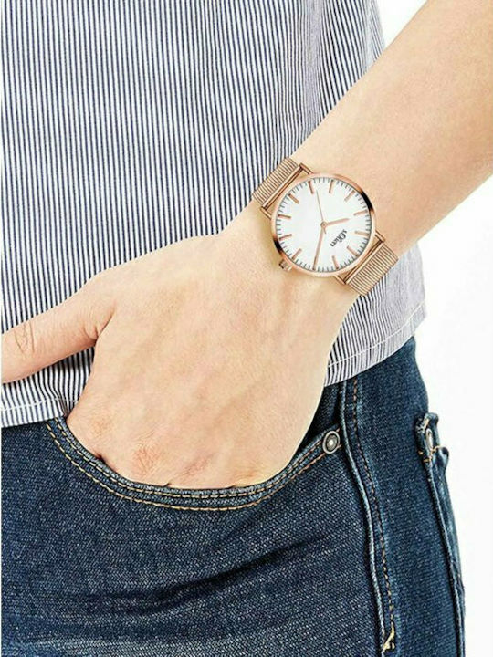 s.Oliver Men's Watch 38mm Battery with Pink Gold Metal Bracelet