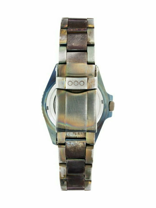 Out Of Order Nero Soloacciaio Ανδρικό Ρολόι 44mm Μπαταρίας με Ασημί Μεταλλικό Μπρασελέ