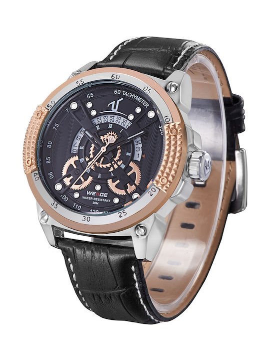 Weide Watch Battery with Leather Strap