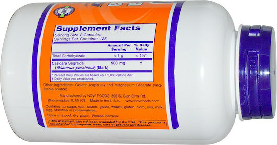 Now Foods Cascara Sagrada 450mg 100 κάψουλες