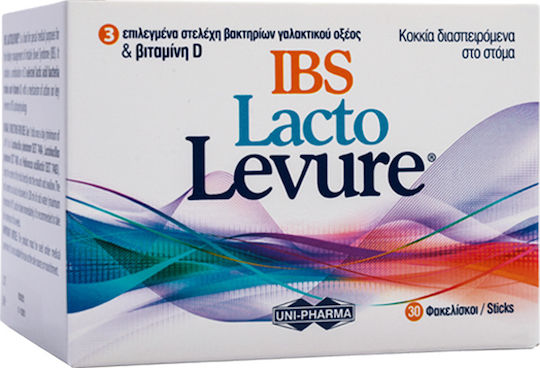 UNI-PHARMA Lacto Levure IBS Συμπλήρωμα με Προβιοτικά 30 φακελίσκοι Raspberry
